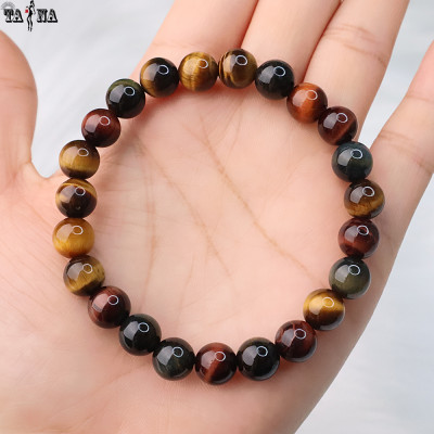 Vòng tay đá mắt hổ tam tài đa sắc 3A