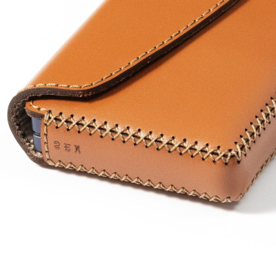 Ví da nắp nhọn cho Samsung Galaxy Z Fold6 , hiệu Khắc Tên, chất liệu da bò - Hàng chính hãng 