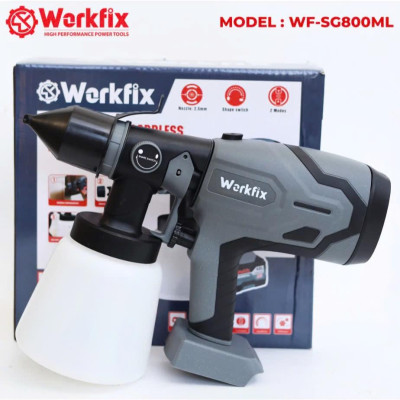 Máy phun sơn pin WORKFIX WF-SG800M, Bình 800ml - 650ml/phút, 2 Kiểu phun - Bảo hành 12 tháng