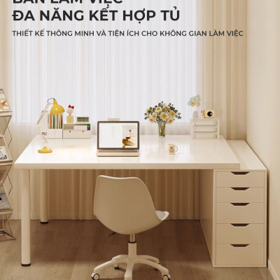 Bàn làm việc phong cách gaming tích hợp tủ đồ thông minh 5 tầng thương hiệu IGA - GM123