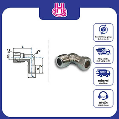 Đầu nối chữ L khí nén ren ngoài Pneumax series ART.205 - Hàng chính hãng