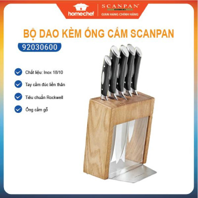 Bộ dao kèm ống cắm Scanpan Classic 6 chi tiết 92030600, thép không gỉ | Hàng chính hãng