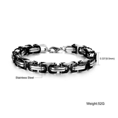 Vòng tay Lắc tay nam titan cao cấp đẹp inox thép không gỉ kiểu ziczac vuông trangsucpt 5mm PTLTNA82