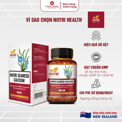 [TẶNG: Folic Acid 165k] Canxi Hữu Cơ New Zealand Nutri Seaweed Calcium 60 Viên - Bổ Sung Canxi, Tăng Chiều Cao, Chống Loãng Xương - Chính Hãng