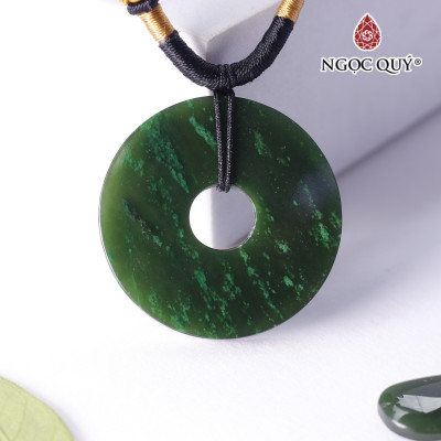 Mặt dây chuyền đồng điếu đá ngọc bích mệnh hỏa, mộc - Ngọc Quý Gemstones
