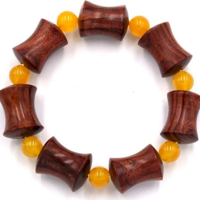 Vòng tay chuỗi hạt hồng mộc hình ống tre HMB1