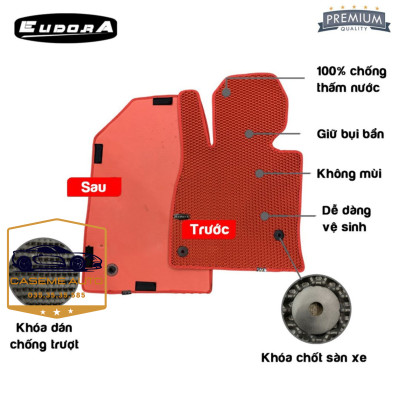 [NISSAN X-TRAIL] Thảm Trải Sàn, Lót Sàn Ô Tô Cao Su Eudora CloudFoam Thiết Kế Theo Xe Dành Cho Xe NISSAN X-TRAIL, Chống Nước, Không Mùi, Ngăn Bụi Bẩn, Dễ Vệ Sinh - Hàng Chính Hãng