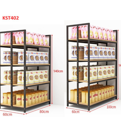 Kệ trưng bày sản phẩm, hàng hóa , kệ trang trí khung sắt mặt gỗ KST402 - Nội thất lắp ráp Viễn Đông Adv