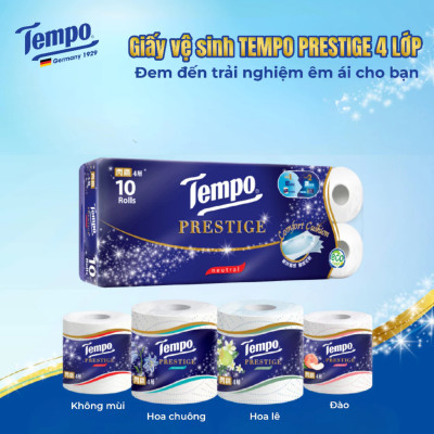 Lốc 10 Cuộn Giấy Vệ Sinh Tempo Prestige - Không mùi