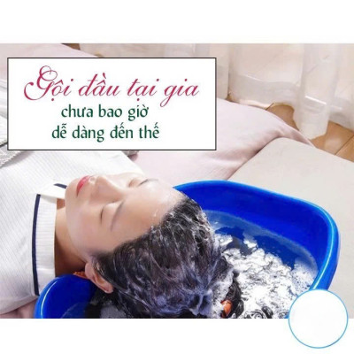 Chậu Gội Đầu Tại Nhà, Tại Giường Cho Người Già, Người Bệnh, Trẻ Em, Bà Bầu MÀU XANH 