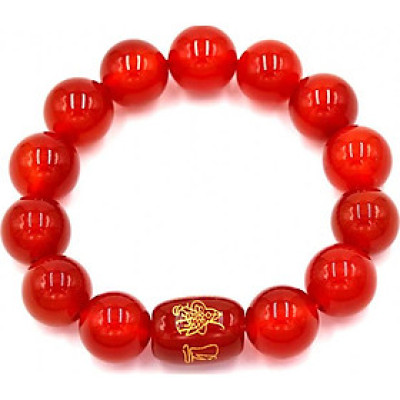 Vòng tay chuỗi hạt mã não đỏ 14 ly Thái tuế phù DTTH14