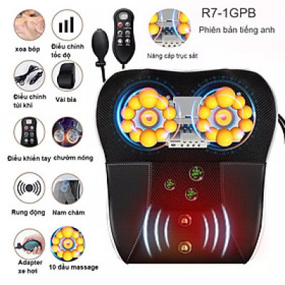 ￼Gối Massage Cổ Vai Gáy Hồng Ngoại (loại 1 ) - Máy Massage 16 bi cao cấp thế hệ mới  2024