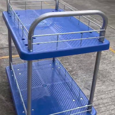 Xe đẩy hàng 2 tầng MINGWEI tải trọng 150kg (HÀNG CHÍNH HÃNG)