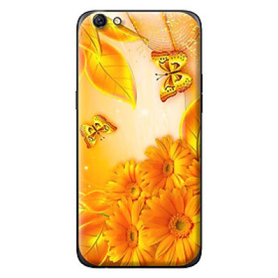 Ốp in cho Oppo A57 NỀN VÀNG HOA 1 - Hàng chính hãng