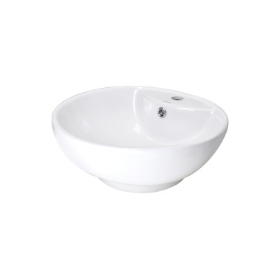 Chậu lavabo trắng sứ dương bàn dáng bầu tròn cao cấp Hiwin LP-8008