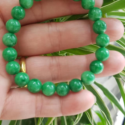 Vòng tay chuỗi đá cẩm thạch xanh ngọc tươi size nhỏ 8mm 22 hạt Màu xanh lá tươi nữ mệnh mộc hỏa thủy đeo may mắn tốt  sức khỏe công việc hanh thông hy vọng tốt đẹp Món quà tặng ý nghĩa cho chính mình & người thân ạ