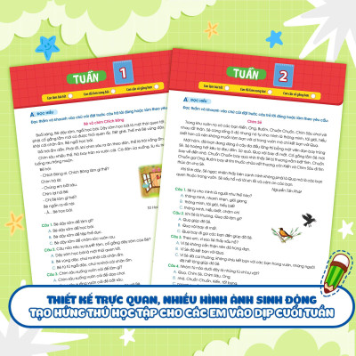 Sách - Phiếu Bài Tập Cuối Tuần Toán Và Tiếng Việt Lớp 2 - Combo   2 Cuốn - Megabook