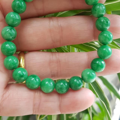 Vòng tay chuỗi đá cẩm thạch xanh ngọc tươi size nhỏ 8mm 22 hạt Màu xanh lá tươi nữ mệnh mộc hỏa thủy đeo may mắn tốt  sức khỏe công việc hanh thông hy vọng tốt đẹp Món quà tặng ý nghĩa cho chính mình & người thân ạ