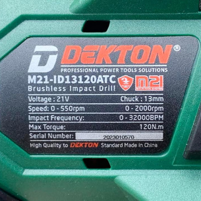 MÁY KHOAN ĐỘNG LỰC DÙNG PIN 21V DEKTON M21-ID13120ATC - HÀNG CHÍNH HÃNG