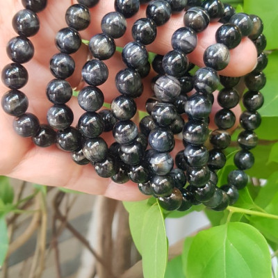 Vòng tay chuỗi đá mắt hổ tự nhiên đen xanh size hạt nhỏ 8mm 21 hạt bóng đẹp cung sanh nữ mệnh thủy mệnh mộc đeo may mắn đá tự nhiên tốt sức khỏe công việc tốt đẹp tài lộc hanh thông xinh tay rẻ đẹp ạ