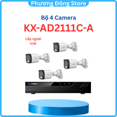 TRỌN BỘ 4 CAMERA Kbvision A2111C4 THAY QUA MÃ KX-AD2111C-A + đầu ghi camera + ổ cứng đầy đủ phụ kiện - Hàng chính hãng