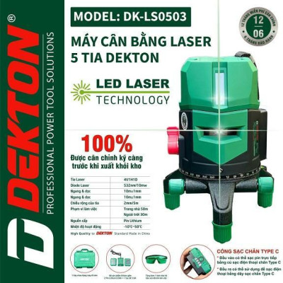 MÁY CÂN BẰNG LASER 5 TIA XANH DK-LS0503 DEKTON -HÀNG CHÍNH HÃNG