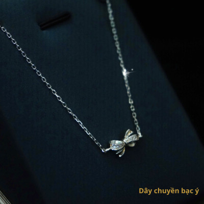 Dây chuyền bạc ý hình nơ dễ thương, phong cách nhẹ nhàng, năng động, phù hợp đi làm, đi học - LY1.2