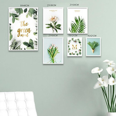 Set 6 Tranh treo tường Khung Kính Hoa - PMK6013