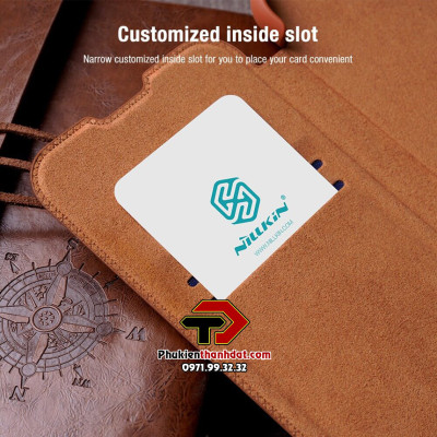 Bao da dành cho iPhone 14 Pro Max hàng chính hãng Nillkin QIN có nắp trượt bảo vệ camera - Hàng chính hãng