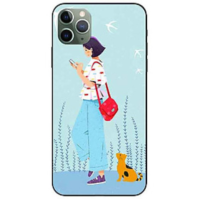 Ốp lưng in cho Iphone 11 Pro Mẫu Cô Gái Mèo Vàng