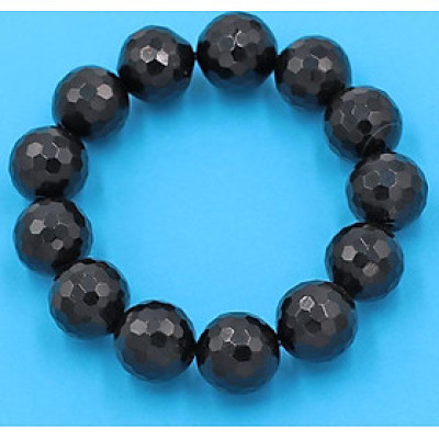 Chuỗi đeo tay - thạch anh đen cắt giác 16 ly 13 hạt - hợp mệnh Thủy, mệnh Mộc