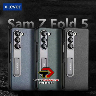 Ốp lưng da cho SamSung Galaxy Z Fold5 chính hãng X-level có chân chống tiện dụng - Hàng chính hãng