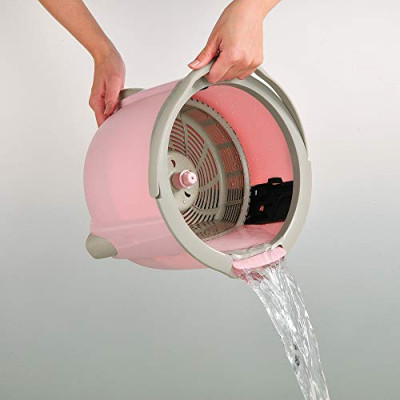 Bộ chổi lau nhà đa năng  Azuma thùng vắt + bàn xoay 360 + cán + đầu bông lau - Nhật Bản - Hồng