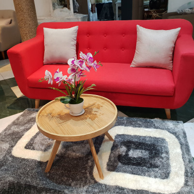 Ghế Sofa Băng Vải Nỉ Màu Hồng + Bàn Tròn _ Phong Cách Trẻ Trung _ 3 Chổ Ngồi _ Size 1800