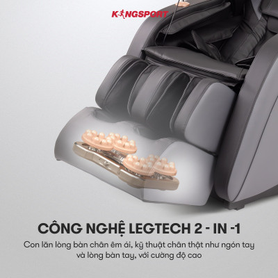Ghế massage KINGSPORT Standard G4 con lăn di chuyển cổ vai, thiết kế hiện đại 2024, túi khí massage tay dài