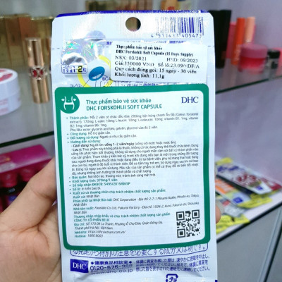 THỰC PHẨM BẢO VỆ SỨC KHỎE DHC FORSKOHLII SOFT CAPSULE 15 ngày ( HÀNG CHÍNH HÃNG, CÓ TEM PHỤ )