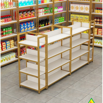 Kệ trưng bày sản phẩm, hàng hóa , kệ trang trí khung sắt mặt gỗ KST402 - Nội thất lắp ráp Viễn Đông Adv