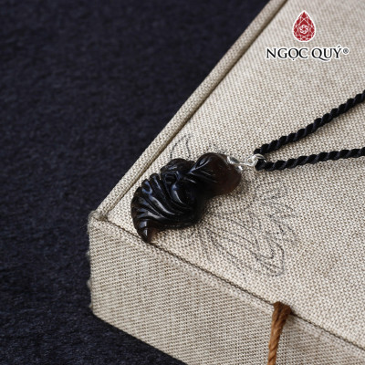 Mặt dây chuyền hồ ly 9 đuôi tourmaline đen hợp mệnh thủy, mộc - Ngọc Quý Gemstones