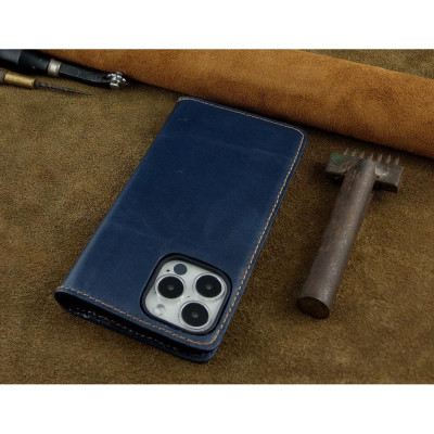 Bao Da cho Iphone 13 Pro Max Handmade Cổ Điển Da Bò Thật