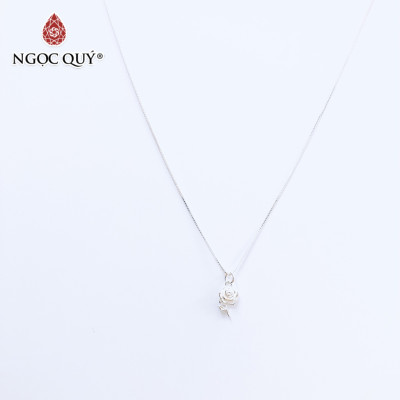 Dây chuyền bạc mặt hoa hồng - Ngọc Quý Gemstones