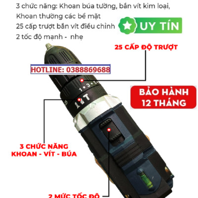 MÁY KHOAN PIN CAO CÁP SUSANO 36V + TẶNG BỘ PHỤ KIỆN 24 MÓN