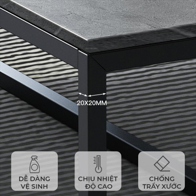 Bàn trà sofa phủ melamin vân đá sang trọng thương hiệu IGA - GM150