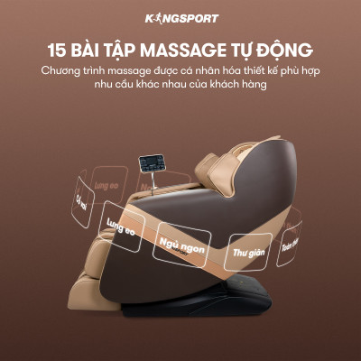 CHỈ GIAO MIỀN BẮC | Ghế massage toàn thân Kingsport G85 con lăn di động 3D, con lăn bắp chân chuyên biệt, công nghệ ion âm