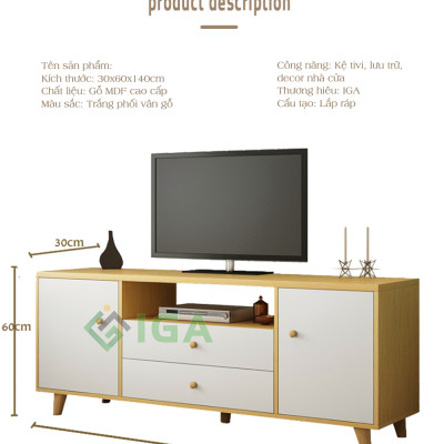 Kệ Tivi Phòng Khách IGA Hiện Đại Dễ Dàng Kết Hợp Với Ghế Sofa và Bàn Trà - GP142