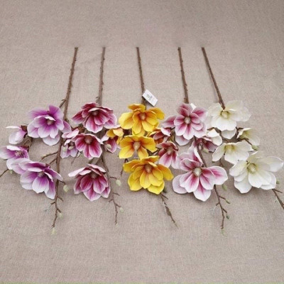 Mộc lan cao su giả - dài 90cm - 1 cành 5 bông - Cây giả, hoa lụa Decor trang trí nhà cửa