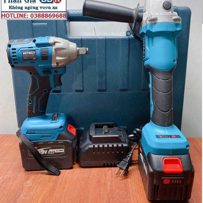 Bộ Combo 2 Máy Gồm Máy Mài Pin Và Máy Siết Bulong 199V 2 Pin 15 Cell - Động Cơ Không Chổi Than (Bảo Hành 12 Tháng)