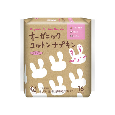 Băng Vệ Sinh Organic Có Cánh Cotton Labo Organic Napkin Wings - 25.5cm (16 Miếng/Gói)