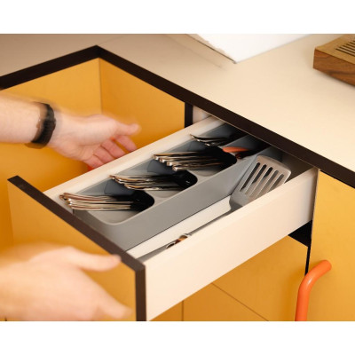 Khay chia ngăn kéo phân loại muỗng nĩa Joseph Joseph DrawerStore Compact (Grey) - 851199