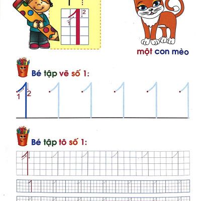Chuẩn Bị Cho Bé Vào Lớp 1 - Bé Làm Quen Với Chữ Số (Quyển 1) (Tái Bản 2020)
