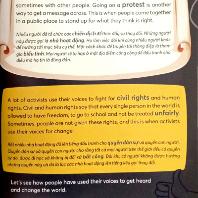 Sách song ngữ Danh nhân Thế giới – World Famous People: I Can Be Heard– Tớ có thể trở thành người thay đổi thế giới, tặng file nghe tiếng Anh